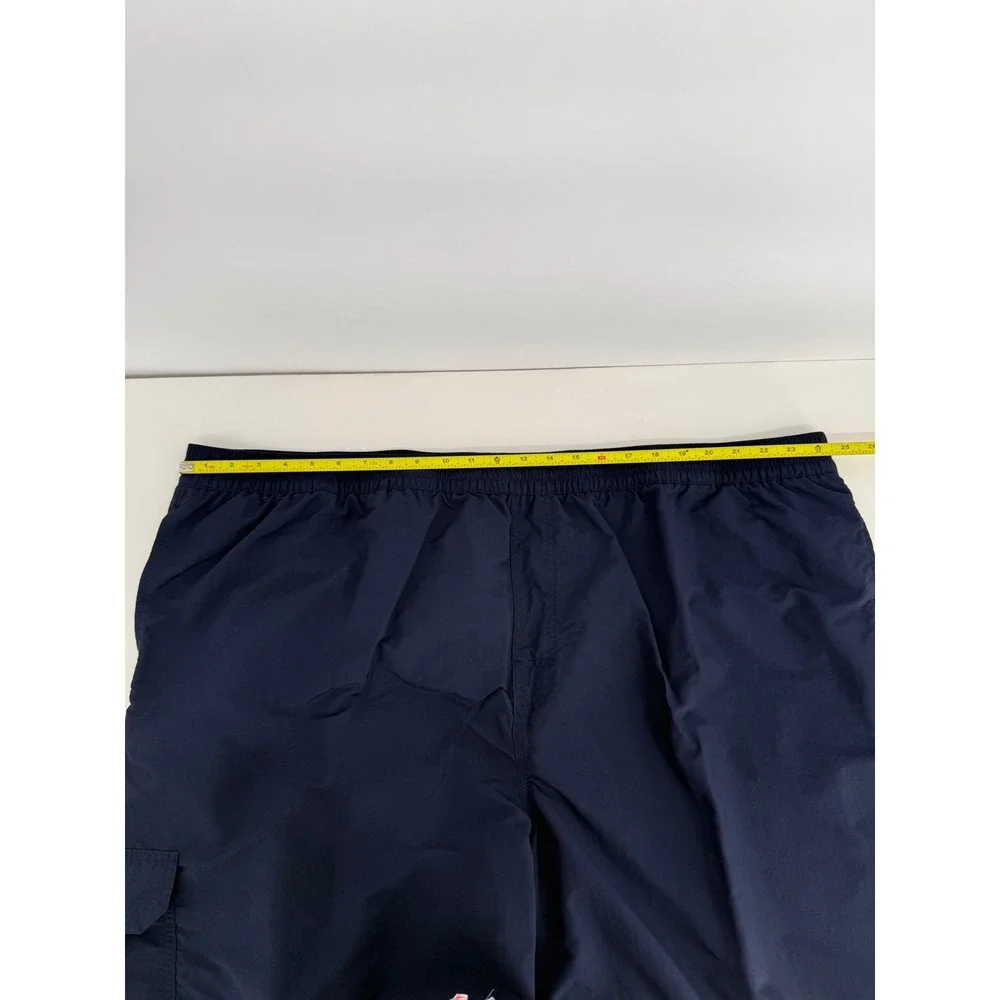 Caribbean Swimwear Mens Sz 4XB Navy Blue Cargo Swim Trunks Mesh Lined Big & Tall